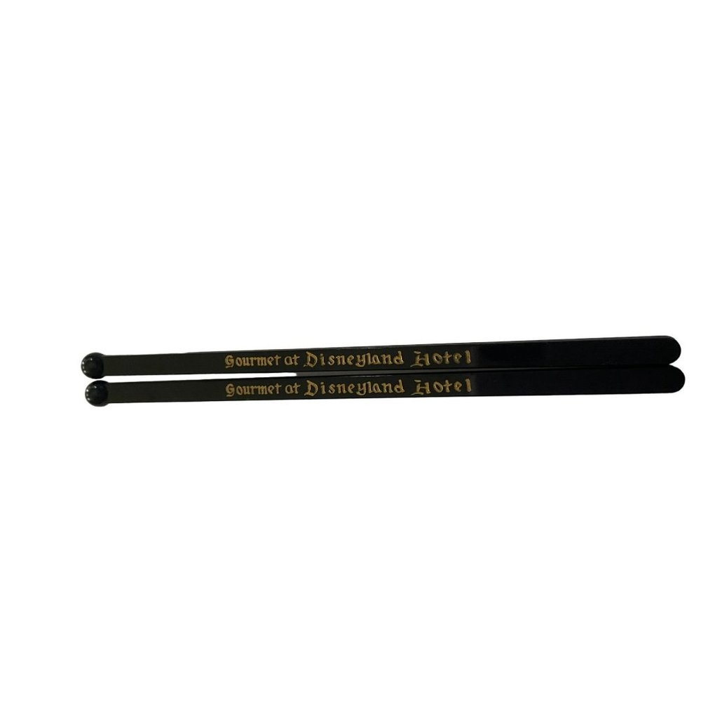 Vintage Gourmet Of Disney Set of Black Swizzle Sticks‎